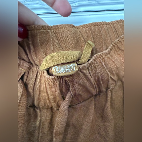 SOLD - Toast Side Pocket Garment Dyed Linen Trouser in Burnt Orange Brown - Picture 10 of 11